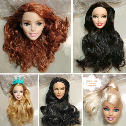 正散货新款6分娃女孩玩具芭芘头型珍藏版换装娃娃头 异色老版收藏