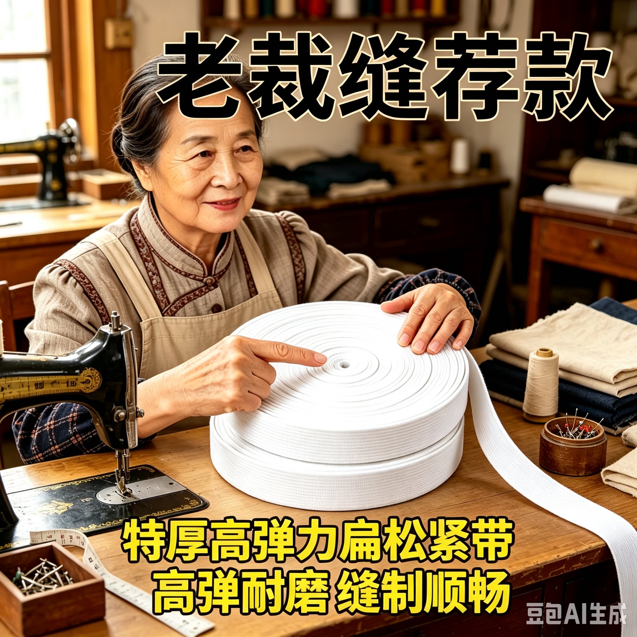 松紧带高弹力加厚耐用裤腰裤子专用进口橡皮筋7.5厘米宽条黑白