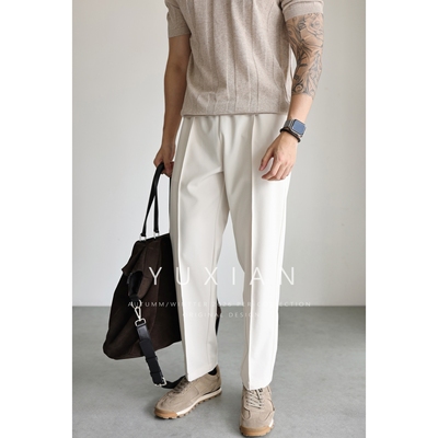 YUXIAN空气感立体裤线休闲男裤