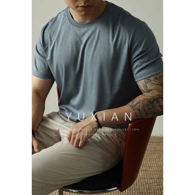 YUXIAN休闲商务液氨匹马棉短袖