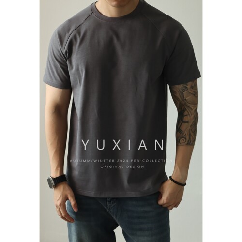 YUXIAN短袖美式复古纯棉短袖T恤