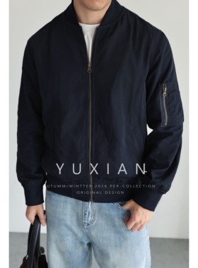 YUXIAN美式薄款MA1飞行员夹克复古棒球服拉链外套男士休闲春秋季