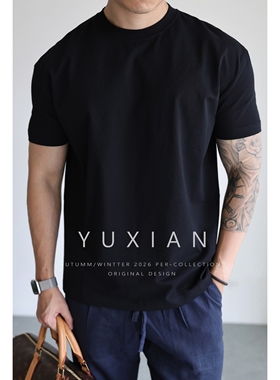 【显壮增肩宽】凉感Sorona美式棉质运动休闲纯色短袖健身T恤春夏