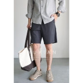 YUXIAN凉感冰丝弹力薄款 基础纯色春夏男 休闲商务速干透气抽绳短裤