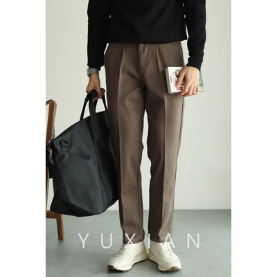 余闲基础大众合身冬季毛呢西裤