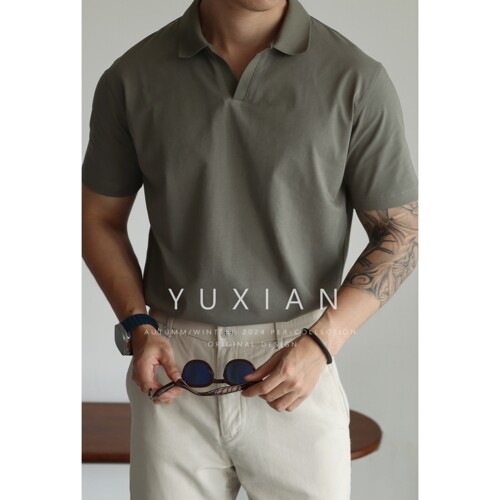 YUXIAN短袖休闲通勤翻领POLO春夏