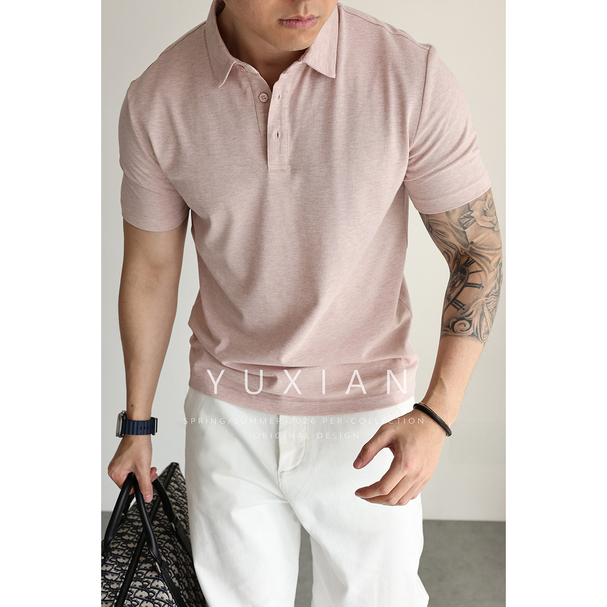 【珠地网眼结构】美式肌理透气棉质商务休闲针织Polo短袖男士春夏