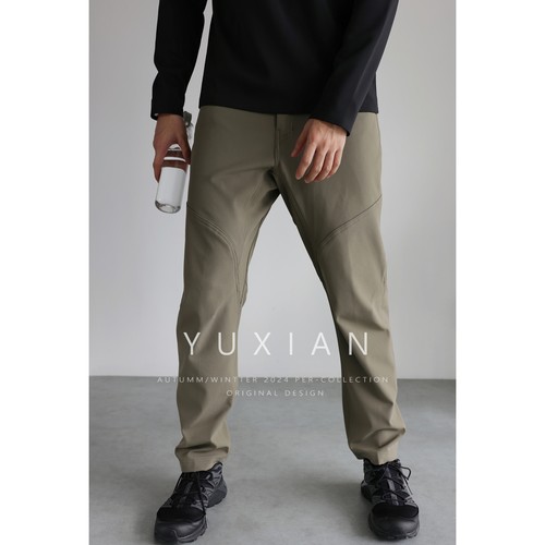 YUXIAN暗格纹三防户外运动软壳裤