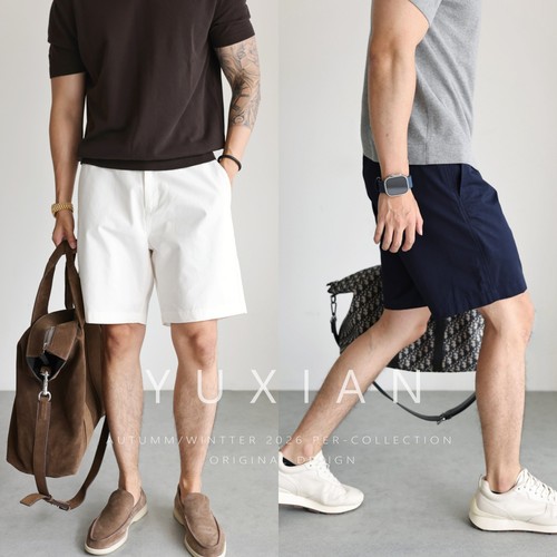 YUXIAN意式100%精梳棉休闲短裤