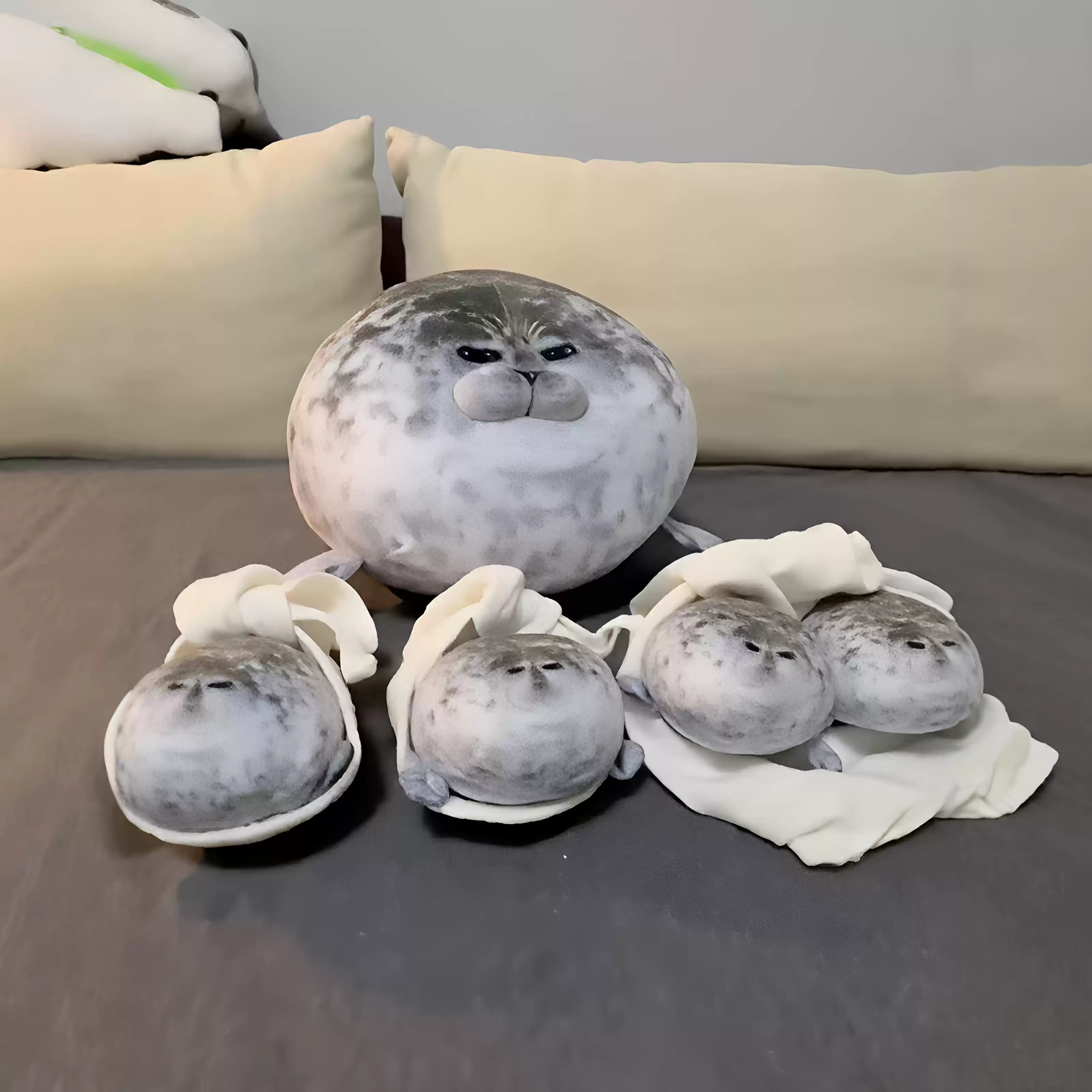 仿真海豹毛绒玩偶创意床上睡觉