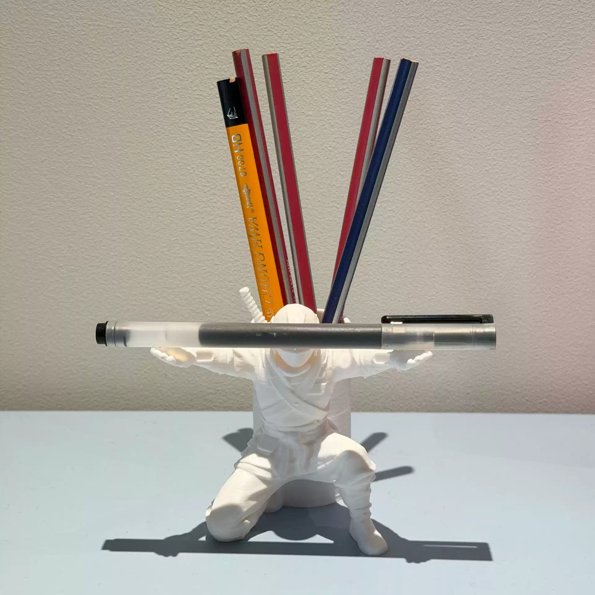 创意忍者笔架3D打印桌面收纳摆件