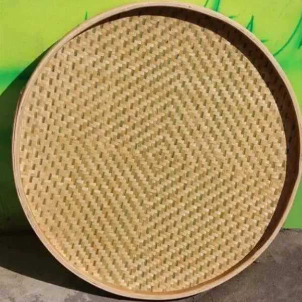 新品家用晾晒无孔圆簸箕竹匾