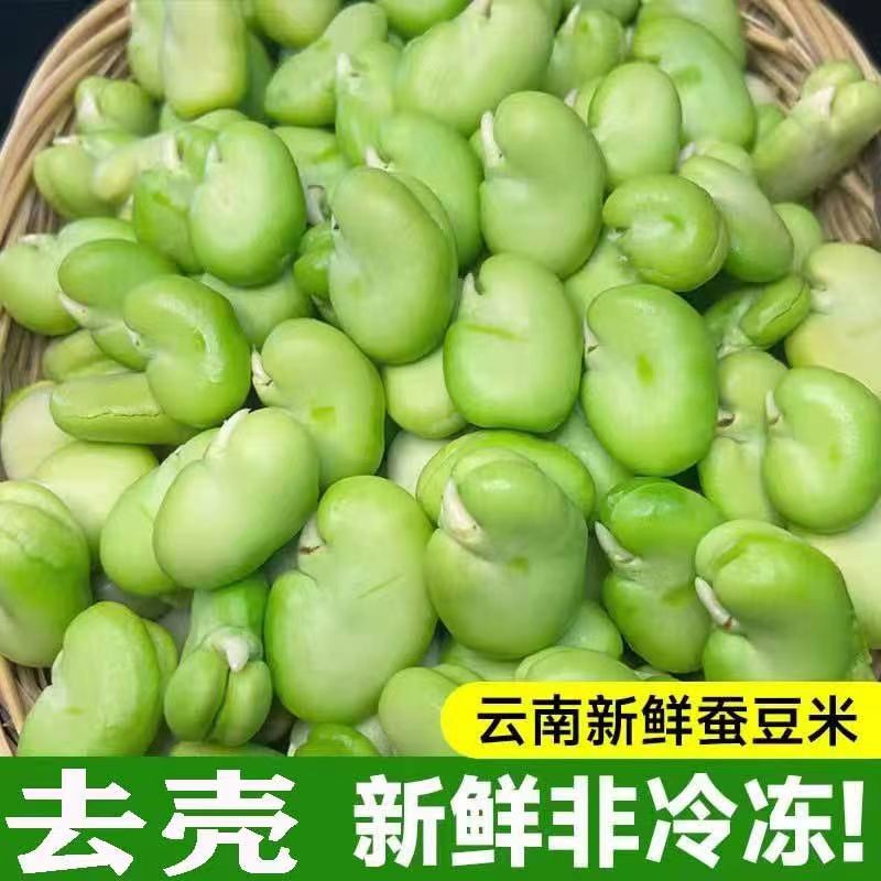 现剥新鲜豆米云南农家自种青豆米绿心兰花豆罗汉豆米新嫩蚕豆米