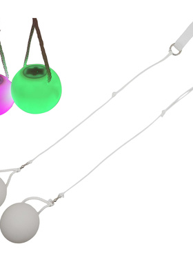 led发光甩甩球软壳硅胶乳白色Spin poi 一对