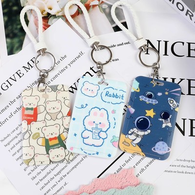 门禁卡保护套小长方形门卡电梯卡钥匙扣一体二合一套公交卡房卡套