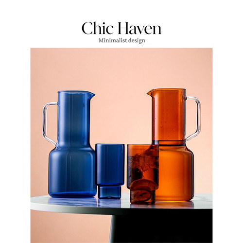 Chic Haven·Prism创意彩色耐高温玻璃冷水壶家用果汁扎壶 | 澄光