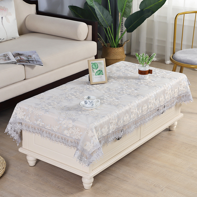 绣花桌布蕾丝纱简约双层多用