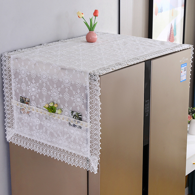 田园冰箱防尘盖布蕾丝网纱顶部散热单开门对开门冰箱巾