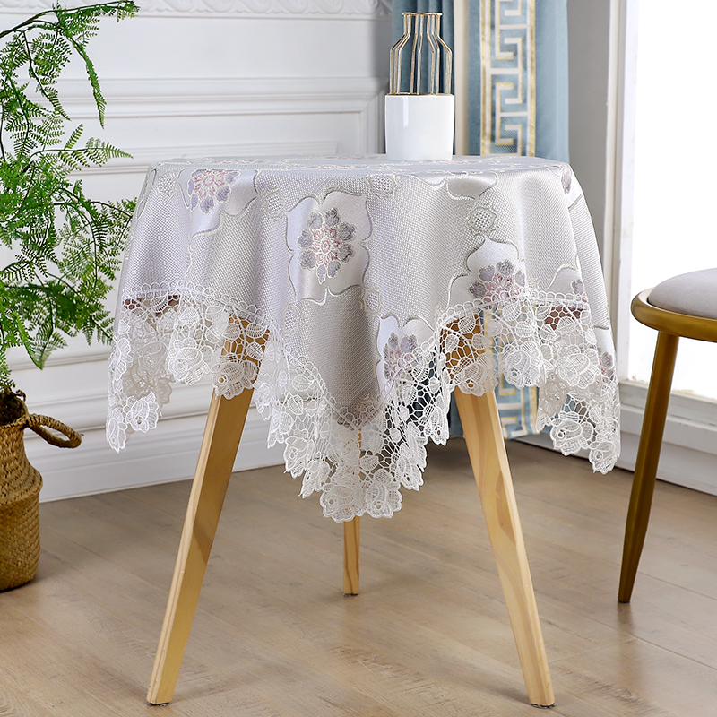 小圆清新蕾丝简约风多用防尘桌布