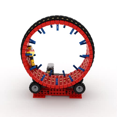 小小工程师国产积木教具电动工程机械组模型拼装无限翻滚机器人