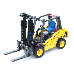 兼容某高积木电动齿轮工程机械组模型科技教育拼装叉车遥控机器人