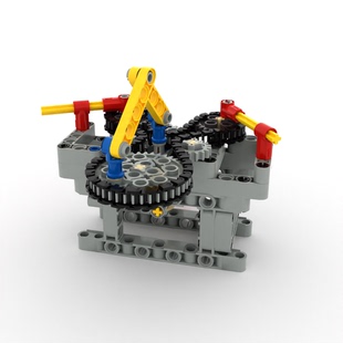 小小工程师国产积木机器人齿轮机械科技拼装复杂链条传动教具套装