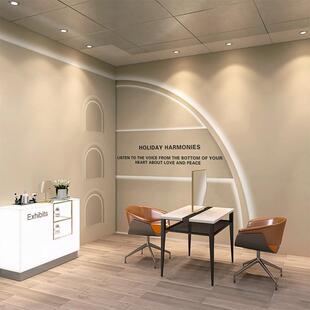 3d立体几何高级感服装店美容院墙纸奶油风女直播间背景墙造型壁纸