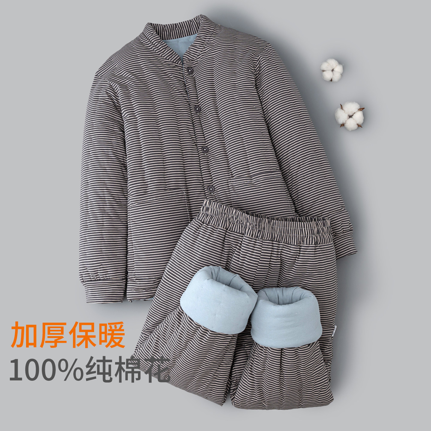 纯棉花手工棉衣棉裤女士加厚保暖抗寒棉袄套装年轻人内外穿家居服