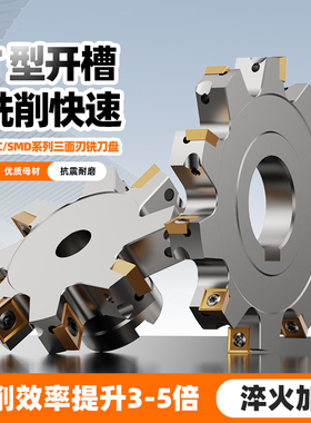 数控可转位三面刃铣刀盘株洲SMP03T型槽铣刀开槽刀SMD刀盘 MPHT06