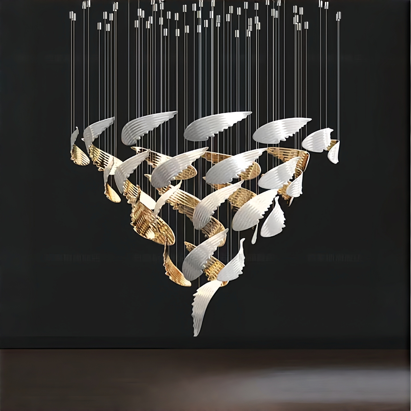 餐厅装饰吊灯酒店大堂宴会厅楼梯别墅客厅玻璃艺术翅膀羽毛吊灯