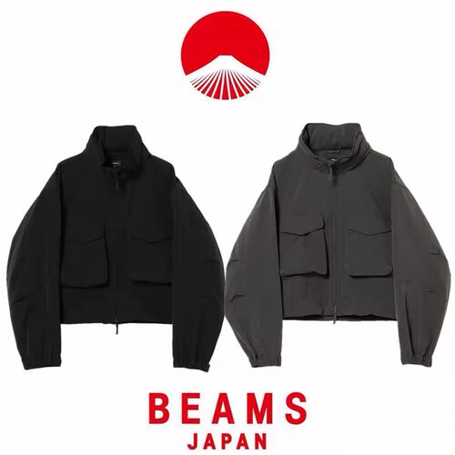 【官网】BEAMS 26AW 日系复古M65休闲工装连帽立领短款夹克外套潮