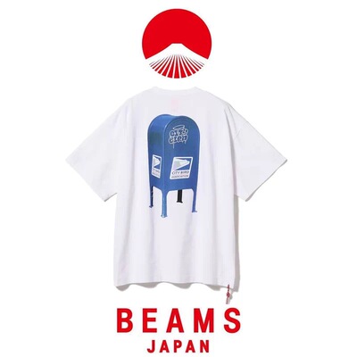 【官网】BEAMS JAPAN 26SS 日系复古红绳胸前字母背后信箱短袖T恤
