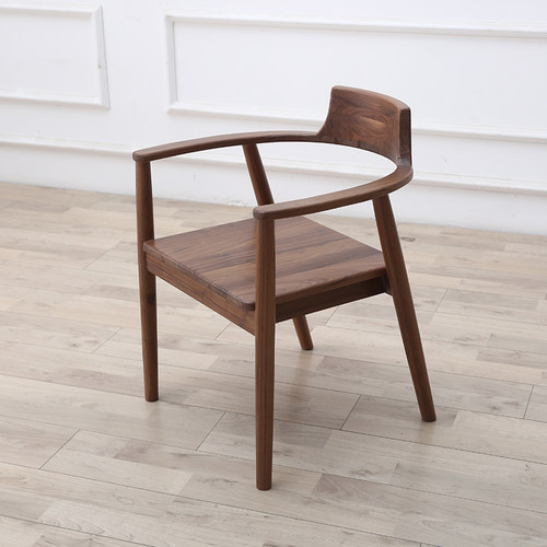 实木黑胡桃木北欧书桌椅肯尼迪椅