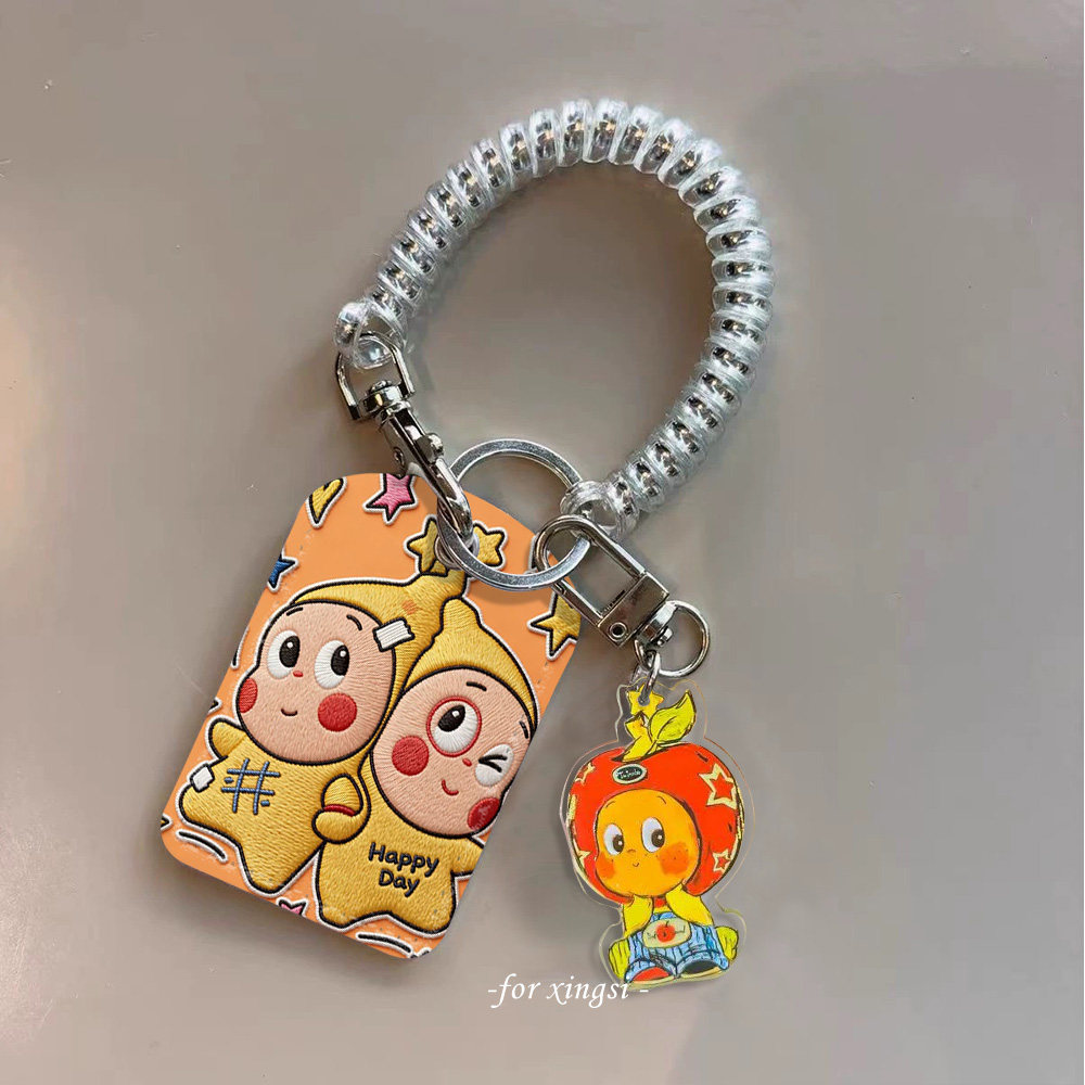 两个黄帽星星人仿刺绣水滴门禁小卡nfc感应卡学生卡套保护套可爱