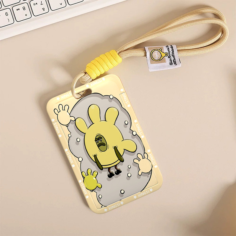 海绵宝宝联名手套鱼饭卡公交地铁门禁工牌证件保护套挂包防丢绳