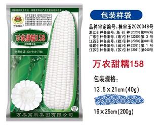 万农甜糯158玉米种子甜加糯白甜糯加甜糯早熟矮杆大棒脆甜糯好吃