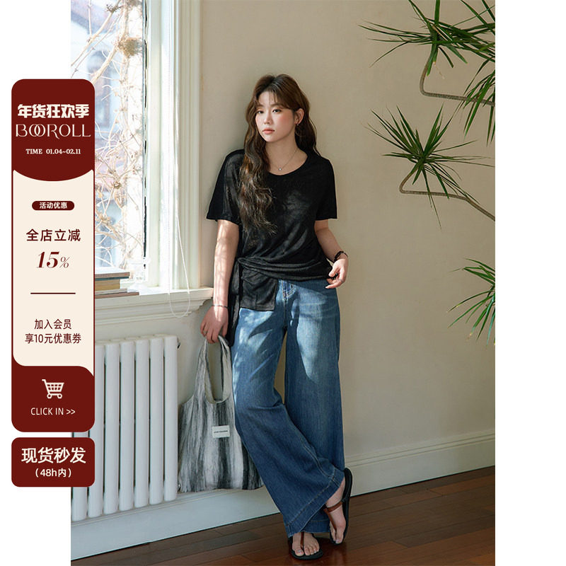 潘不卷大码女装微胖mm正肩抽绳短袖设计感上衣宽松显瘦休闲T恤女,女装/女士精品,大码内搭,淘宝优惠券,粉丝福利购,淘宝优惠卷