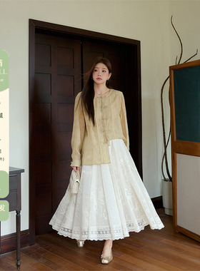 潘不卷大码女装微胖mm白色百搭蕾丝半身裙2025夏新品遮胯显瘦长裙