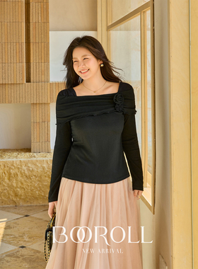 潘不卷01.25新品上新10:00PM方领立体花朵针织衫+半身裙