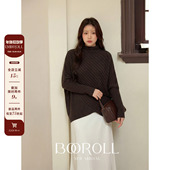 韩系咖色蝙蝠袖 潘不卷 高领毛衣 10新品 一件85折满2件75折