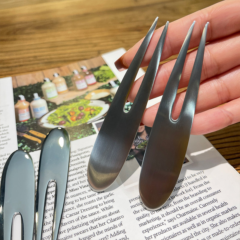 【VE原单】18-10不锈钢日式水果叉月饼叉蛋糕甜品叉个性创意叉