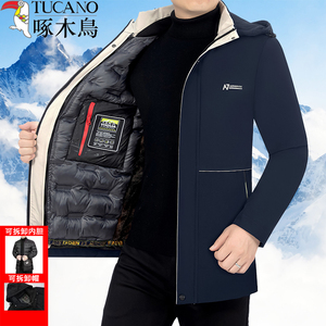 啄木鸟正品冬季棉衣外套男士中年羽绒棉服保暖活里活面棉袄派克服