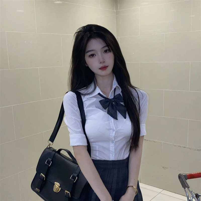日系学院风原创正版jk女学生百搭两件套款上衣碳灰半身裙制服套装