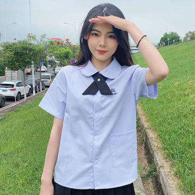 泰国校服套装泰式女孩jk制服娜诺禁忌衬衫短袖夏季高中生毕业班服