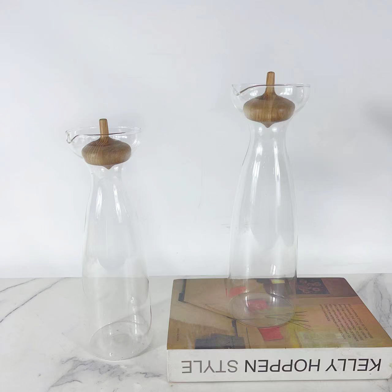 北欧风格橡木塞冷水壶柠檬水杯