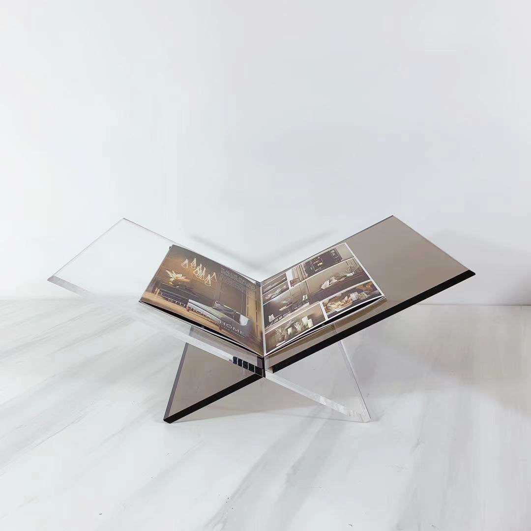 现代简约售楼处样板间亚克力书架书报夹摆件杂志架软装饰品