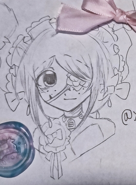 约稿草绘手绘定制二次元约稿动漫半身约稿定制oc人设线稿白菜黑白