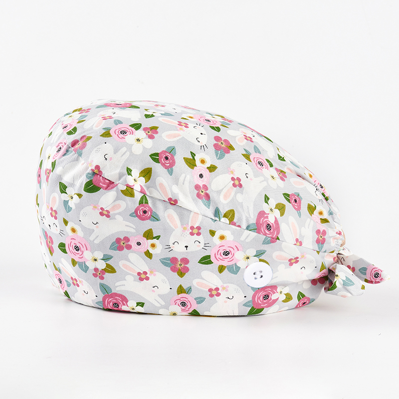 手术室帽子女纯棉外科系带护士帽化疗月子帽男口腔牙科医生工作帽