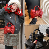 新年红色儿童包包2026新款 洋气女童公主手提包小女孩单肩斜挎包