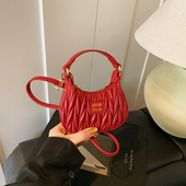 网红洋气儿童包包2025新款 夏天时尚 女童褶皱手提包女孩公主斜挎包